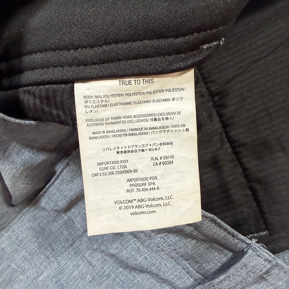 Volcom Kerosene Shorts Mens 36 Hybrid Chino Navy 21 Inch Inseam - Picture 6 of 9